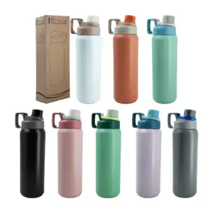 Botella termo de acero inoxidable con agarradera tipo llavero, 1000ml