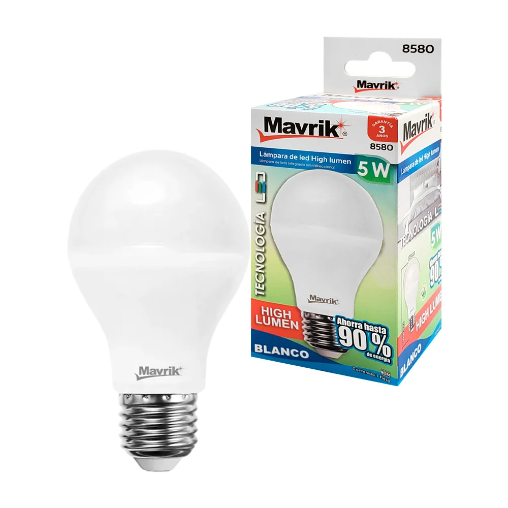 Foco led mavrik ahorrador de 5w, con luz blanca / 8580.f / 8580