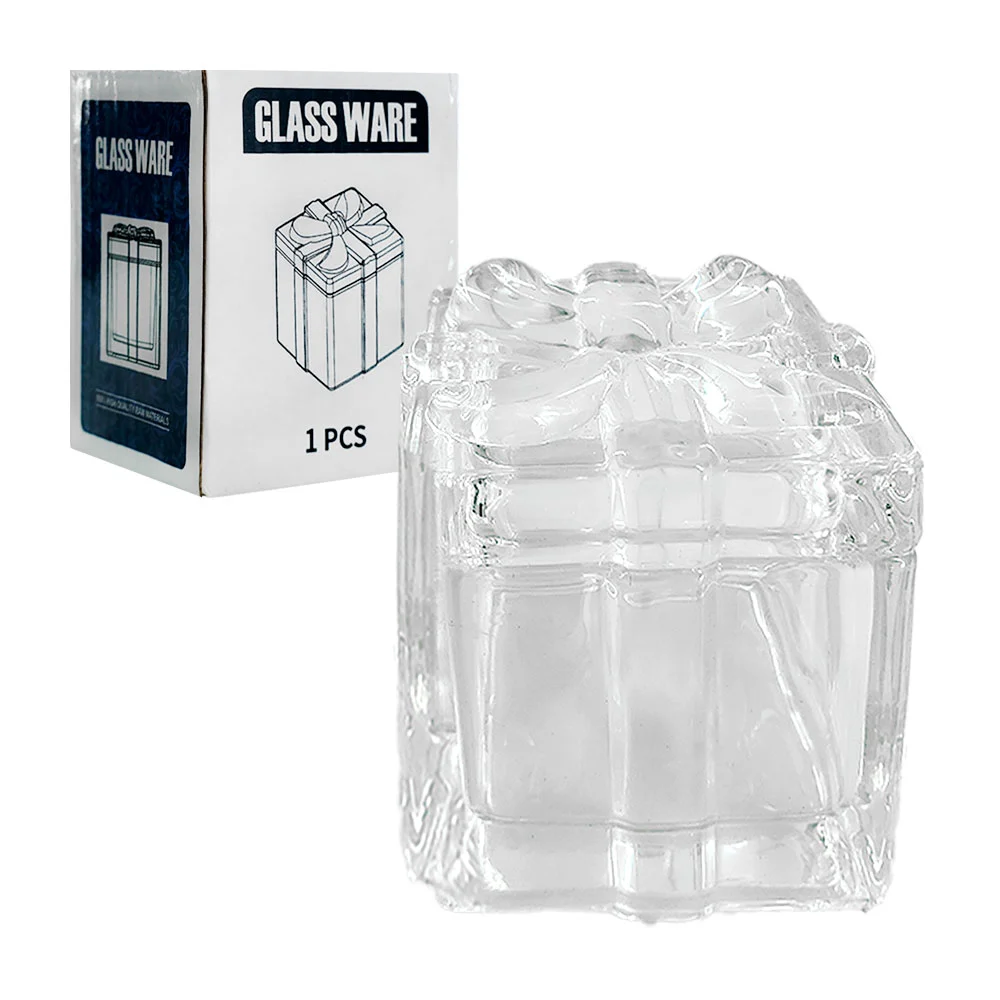 Azucarera de cristal cuadrada estilo clasico + detalle de moño en tap…