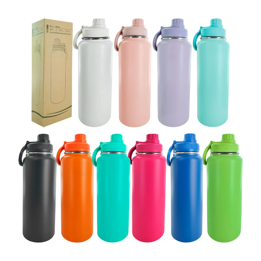 Botella termo de acero inoxidable en color liso y capacidad de 40oz / a-x0818
