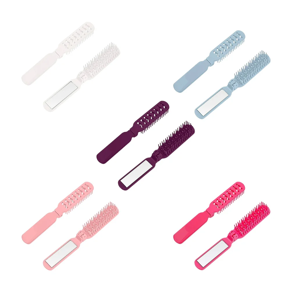 Cepillo / peine plegable con espejo para el cabello, variedad de colo…