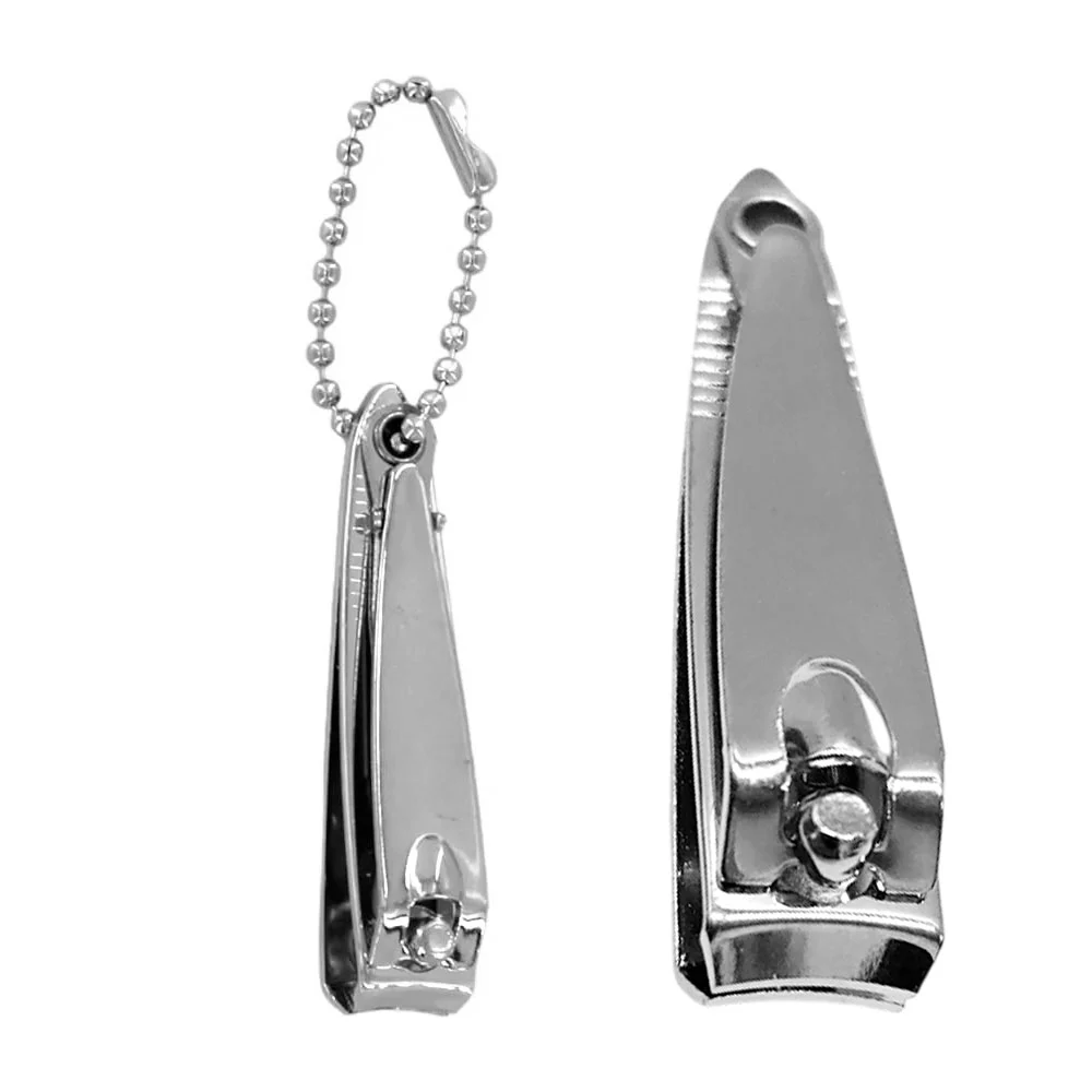 1pza Cortauñas chico metálico liso con cadena de bolitas / zxq00265 /…