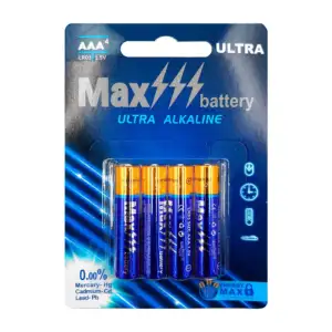 Blíster con 4 pilas / baterías max battery triple aaa ultra alcalinas