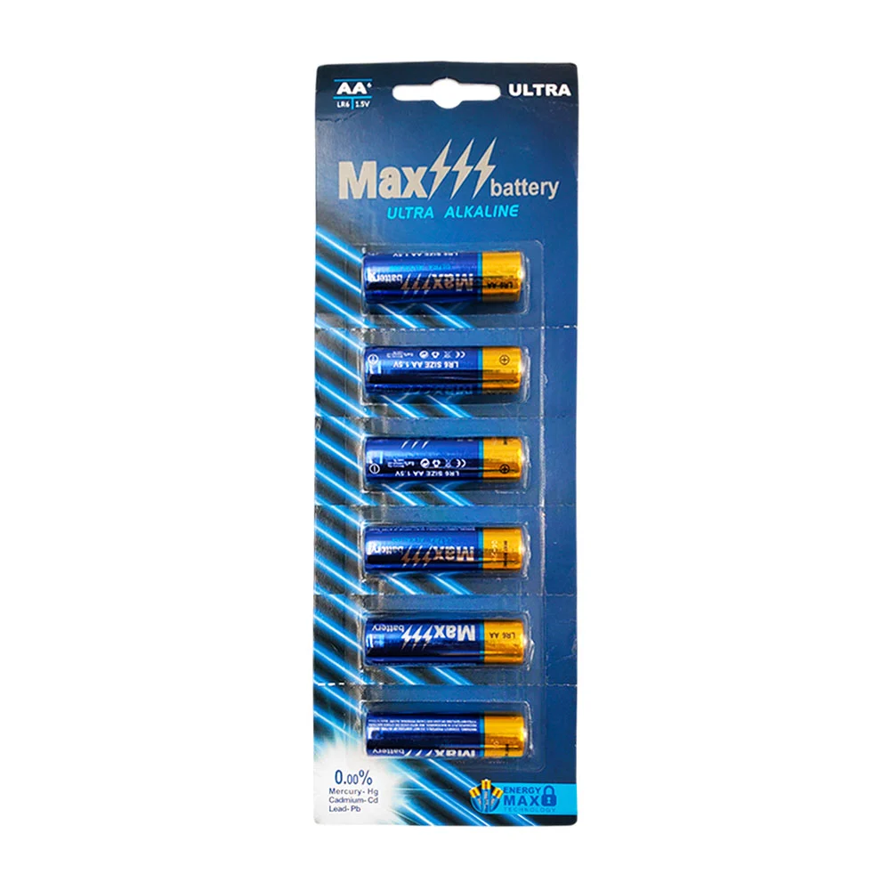 Blíster de tira con 6 pilas / baterías max battery doble aa ultra alc…