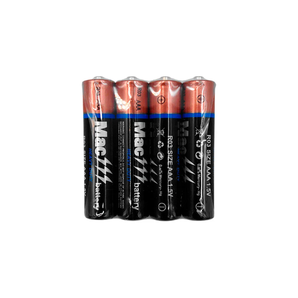 Blíster con 4 pilas / baterías mac battery triple aaa, heavy duty / r…