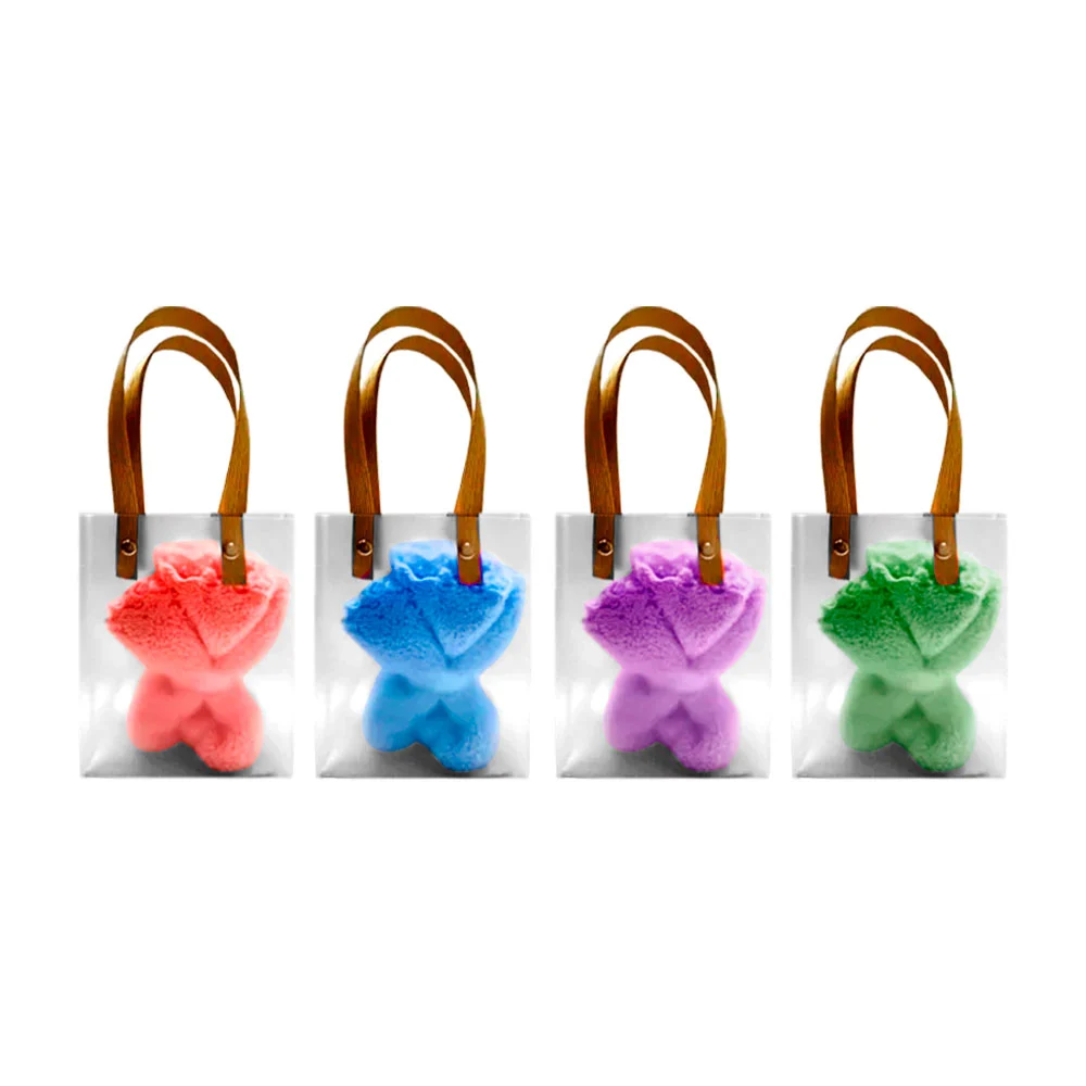 Mini bolsa transparente con toalla de microfibra 40x30, variedad de c…