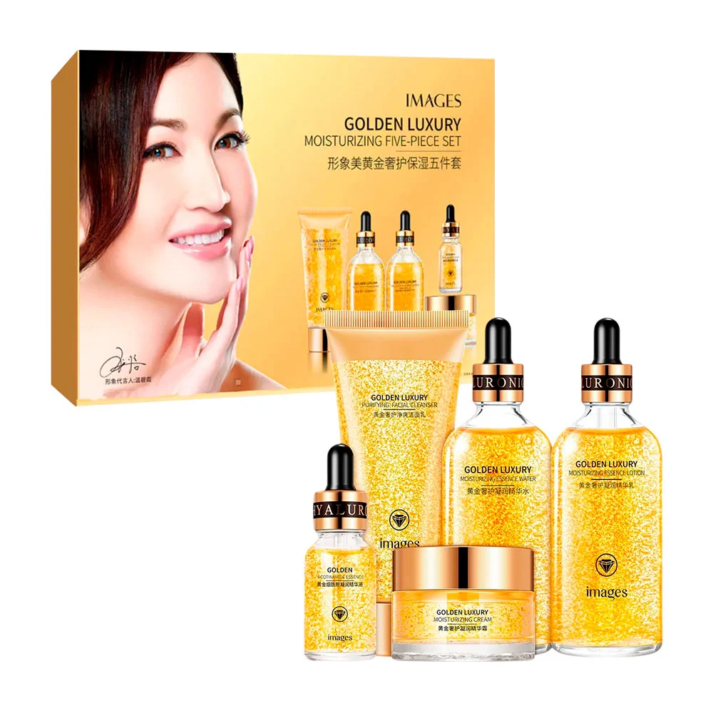 Set 5 en 1 para limpieza facial, con extracto de oro para suavizar la…