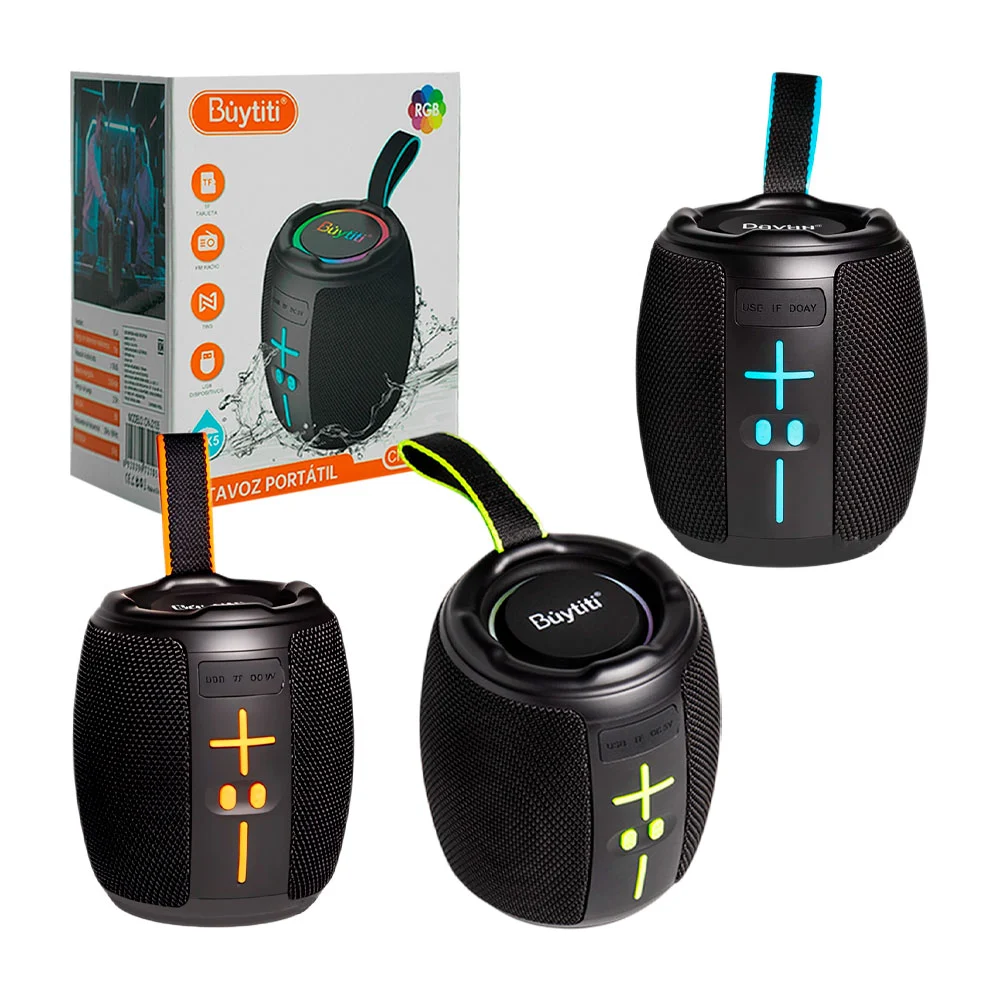 Bocina cilíndrica, inalámbrica con sonido envolvente, puerto usb, tf …