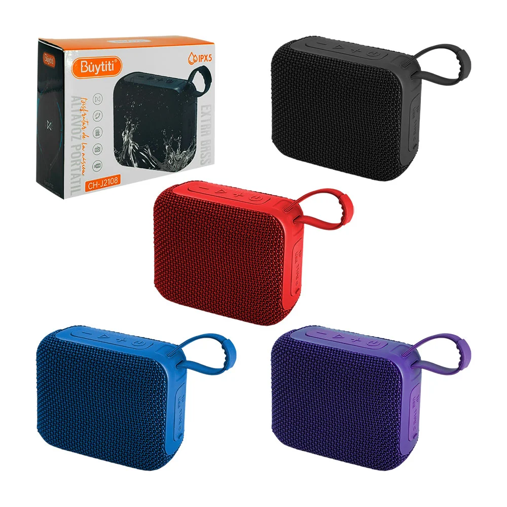 Bocina inalámbrica pequeña, cuadrada con sonido 360, puerto usb, tf y…