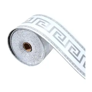 1pz papel en rollo cenefa con 10cm de ancho room decor con diseño gri…