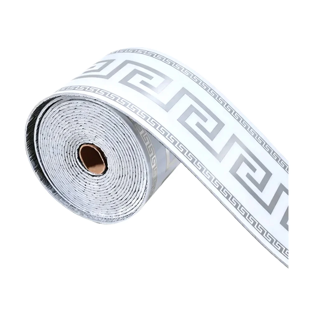 1pz papel en rollo cenefa con 10cm de ancho room decor con diseño gri…