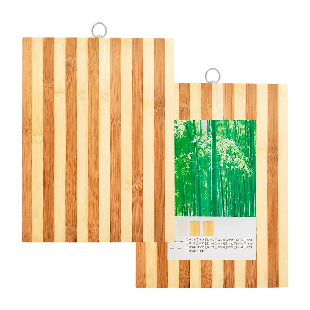 Tabla para picar de bambú, bicolor con argolla de metal, 38x28x1.4cm …