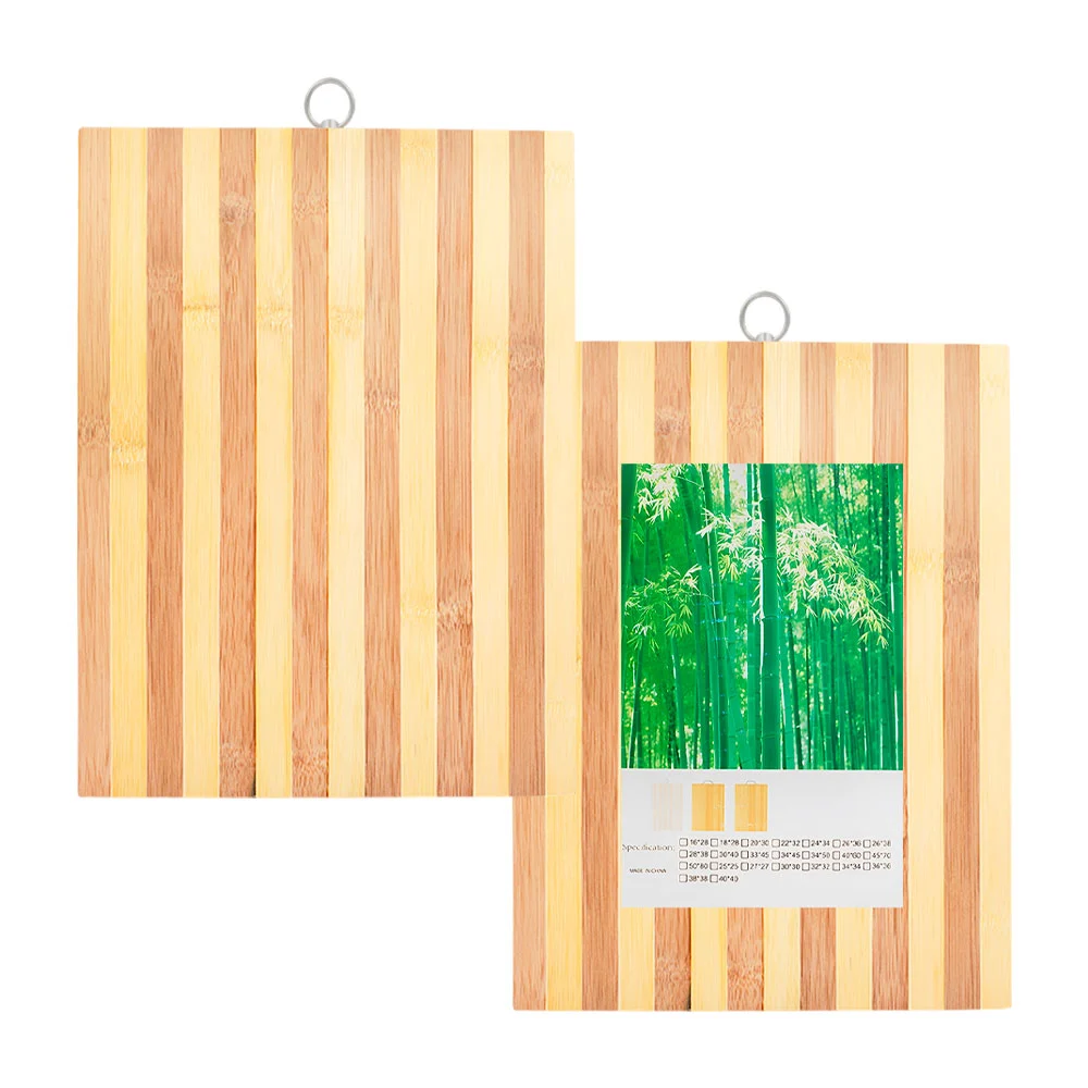 Tabla para picar de bambú, bicolor con argolla de metal, 40x30x1.4cm …