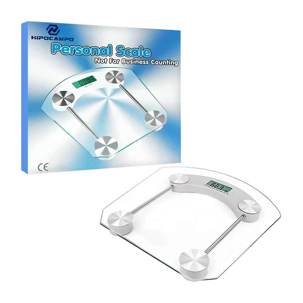 Bascula digital de cristal con diseño de rombo, 32x33cm y capacidad d…
