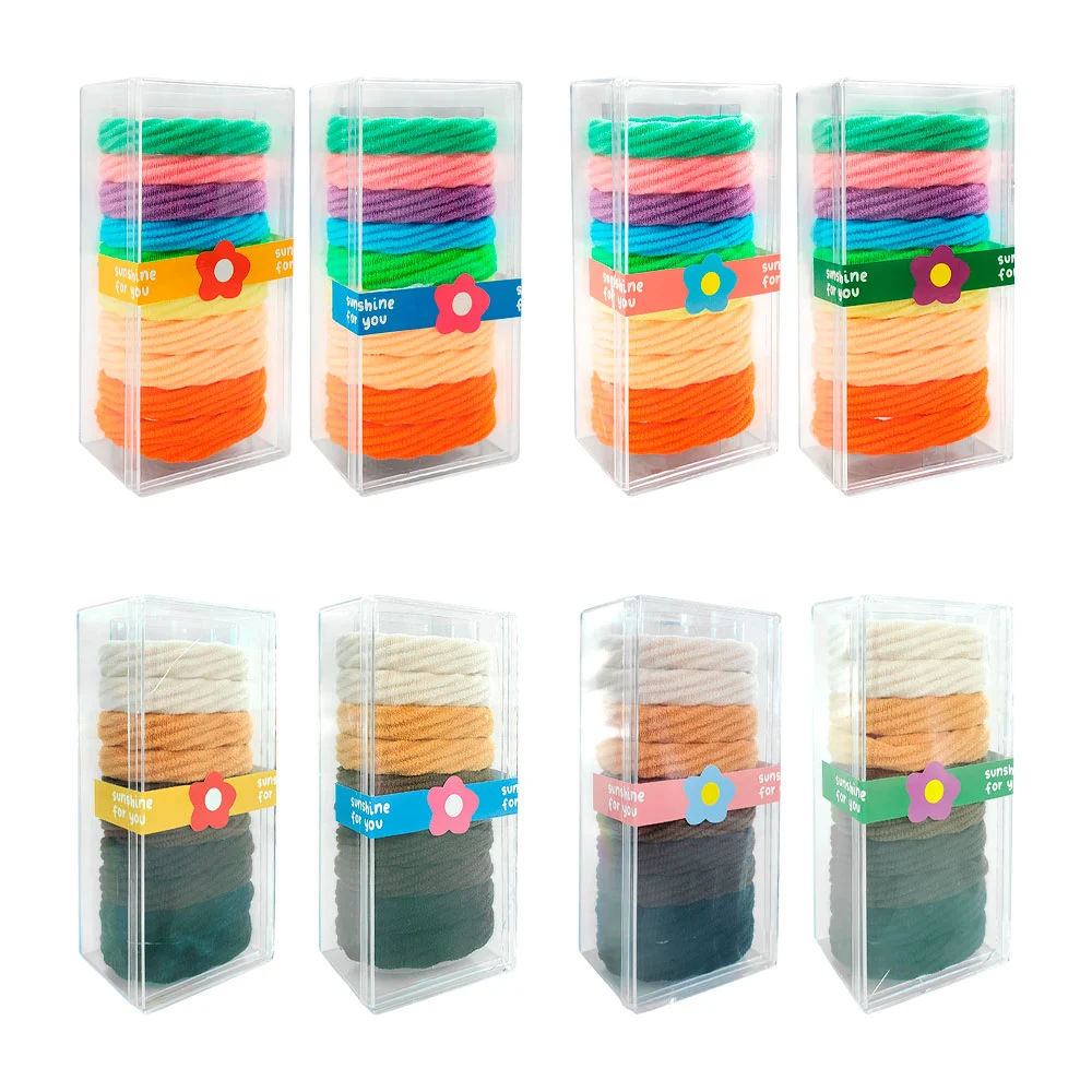 Estuche con 10 ligas donas de relieve para el cabello, varios colores…