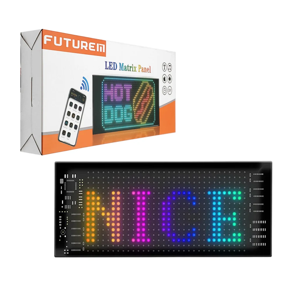 Mini letrero led futurem de 28x12cm con 9 modos de iluminación + cont…