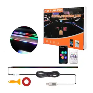 Tira led rgb para interior de coche con control remoto y herramienta …