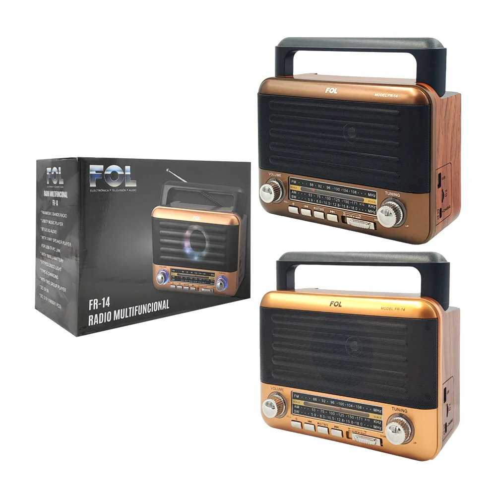 Radio bocina fol, multifuncional, puerto usb, tf, am-fm, luz rgb, var…