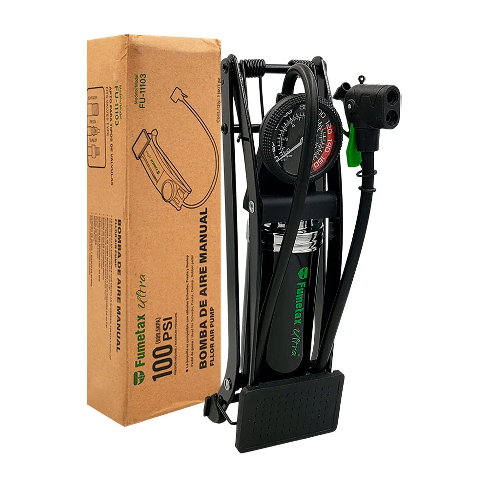 Bomba de aire manual fumetax, 100psi, pedal de goma y puntas intercam…