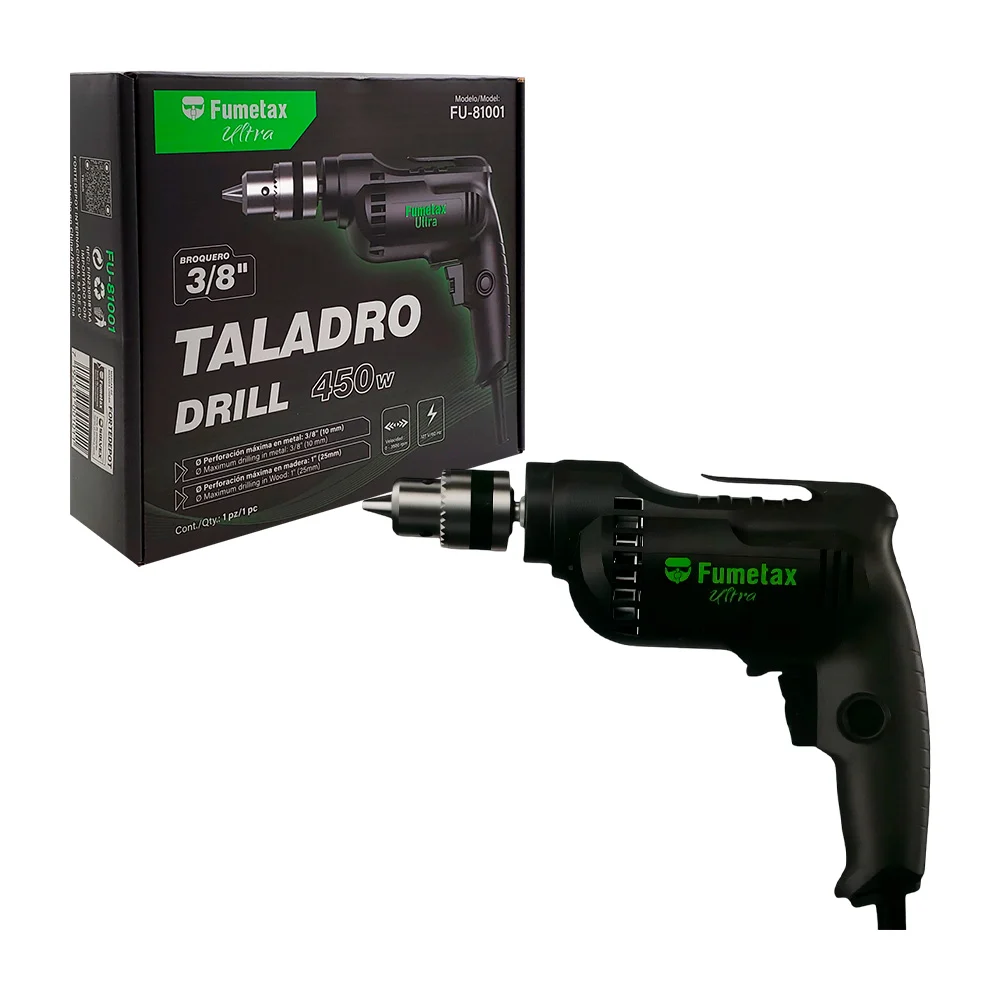 Taladro drill 450w mango ergonómico con grip antiderrapante y velocid…
