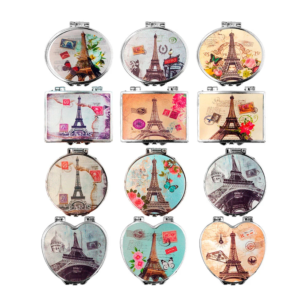 1pz mini espejo doble con diseño de la torre Eiffel 7x6cm, variedad d…