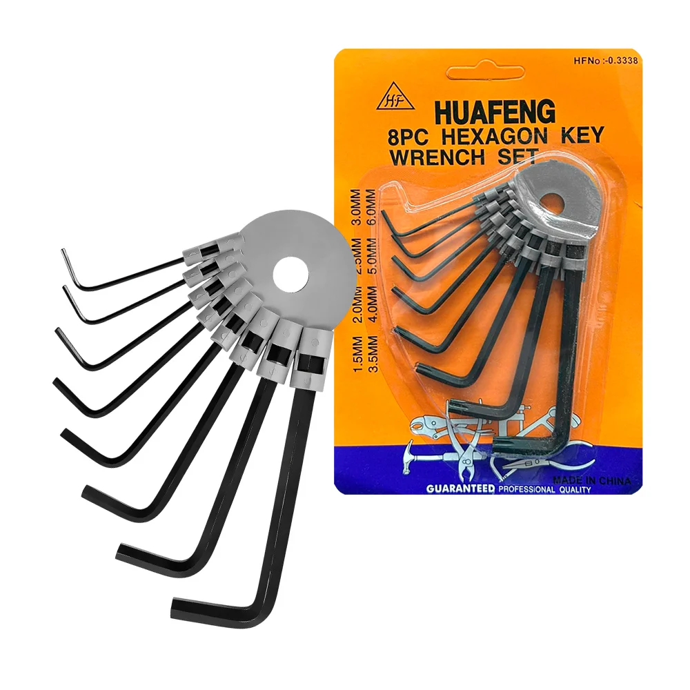 Blíster con 8 llaves hexagonales allen, diferentes medidas / h1294
