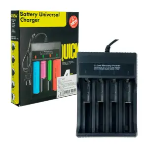 Cargador universal con capacidad de 4 baterias, distintos tamaños / H…