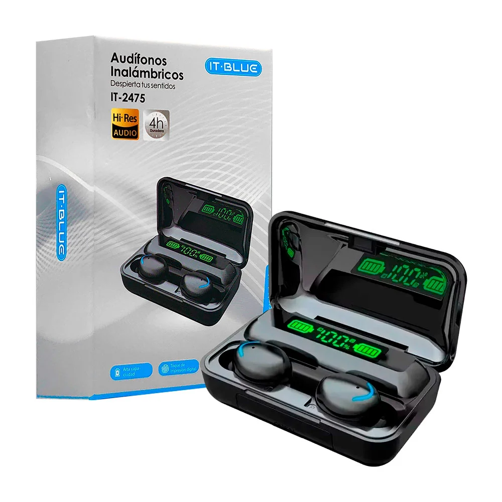 Audífonos inalámbricos bluetooth con tira de luz rgb y estuche con in…