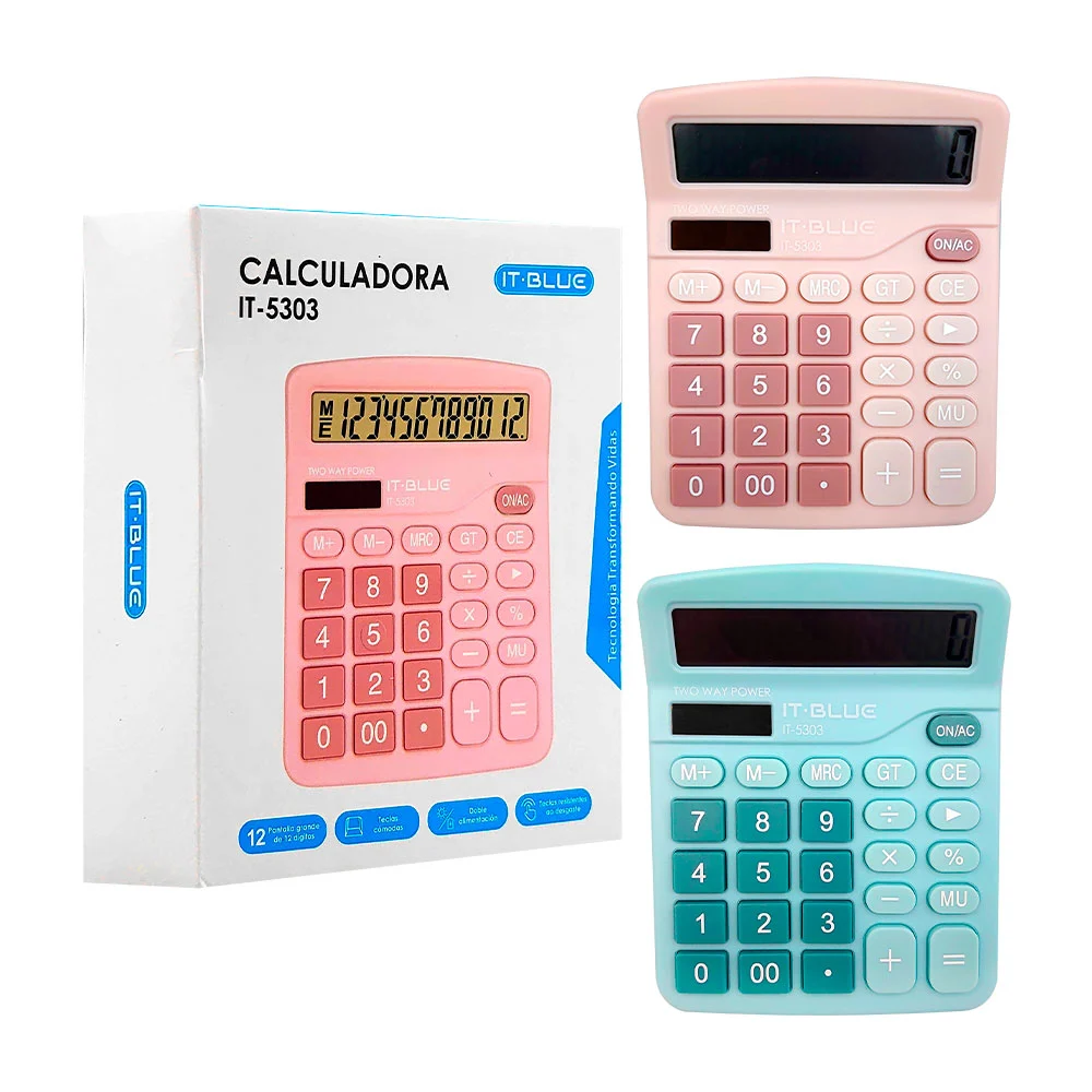 Calculadora electrónica it blue digital con 12 dígitos, variedad de c…