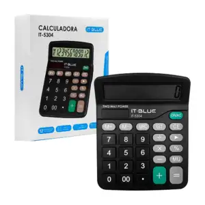 Calculadora electrónica it blue con 12 dígitos de doble alimentación