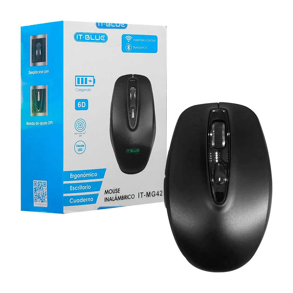 Mouse it-blue inalámbrico para escritorio con diseño ergonómico / it-…