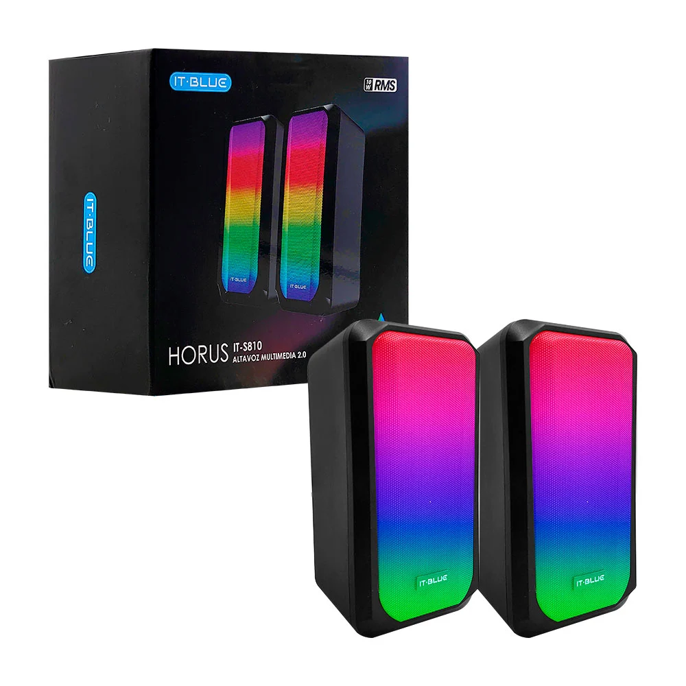 Par de bocinas con diseño de altavoz it blue con luces rgb y conexión…