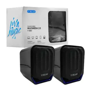 Par de bocinas it blue con diseño de altavoz + luces led y conexión a…