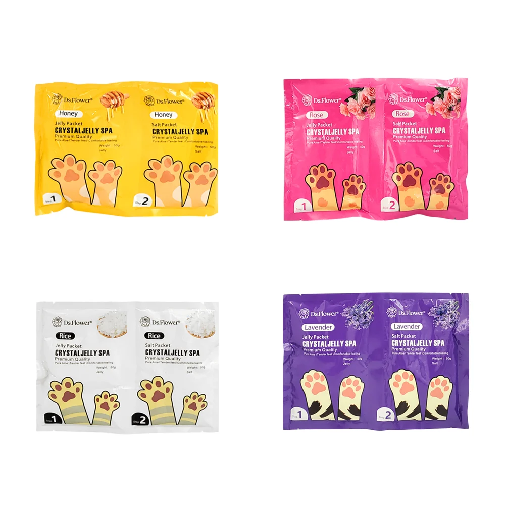 Kit exfoliante para pies ds.flower de 2 pasos con gelatina y sal espe…