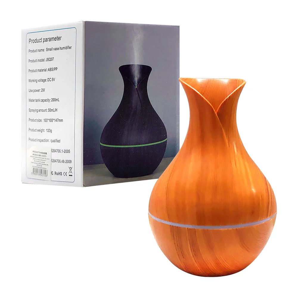 Humidificador ultrasonic con diseño tipo madera y luz led, variedad d…