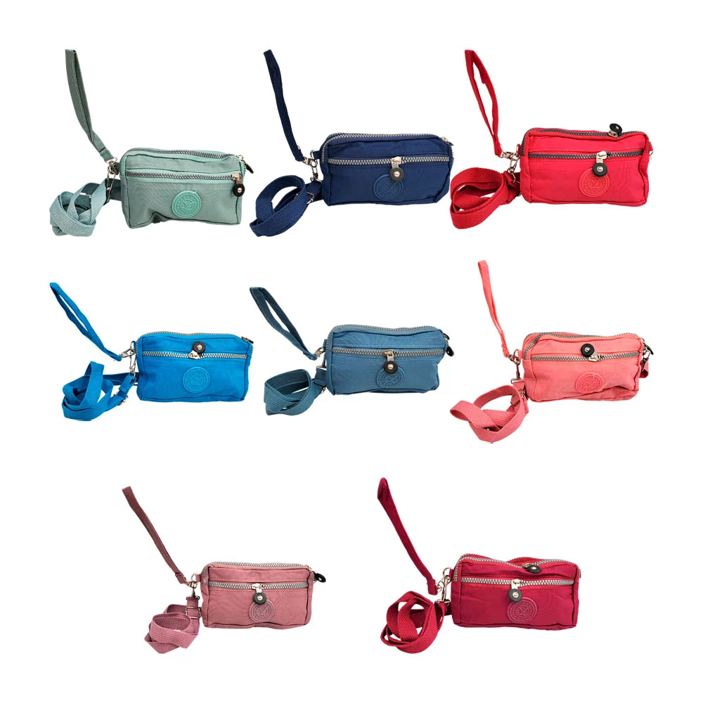 Bolsa de tela con 3 compartimentos y logo de silicón + asa y correa a…