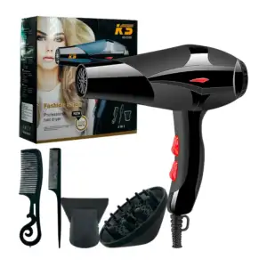 Secadora de cabello profesional ks, 3000 watts con difusor, 2 peines …