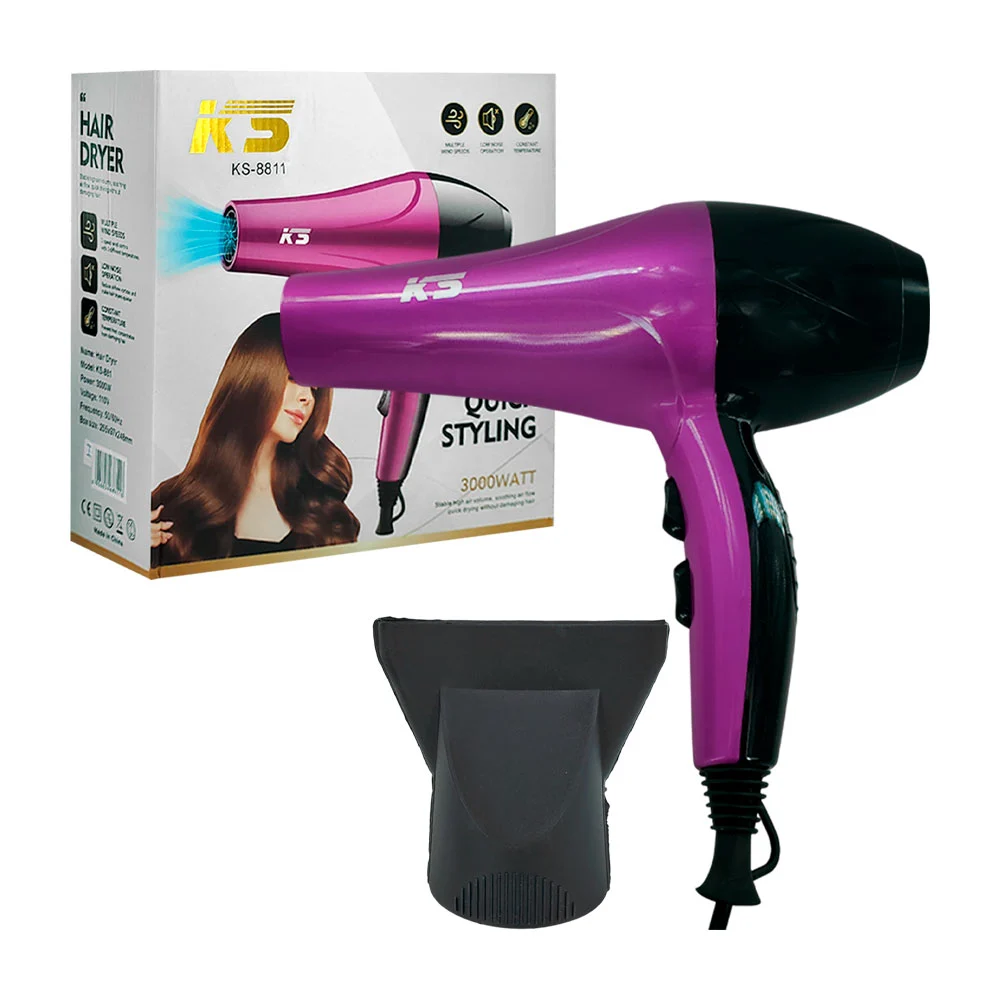 Secadora de cabello profesional, 3000 watt con 3 temperaturas diferen…