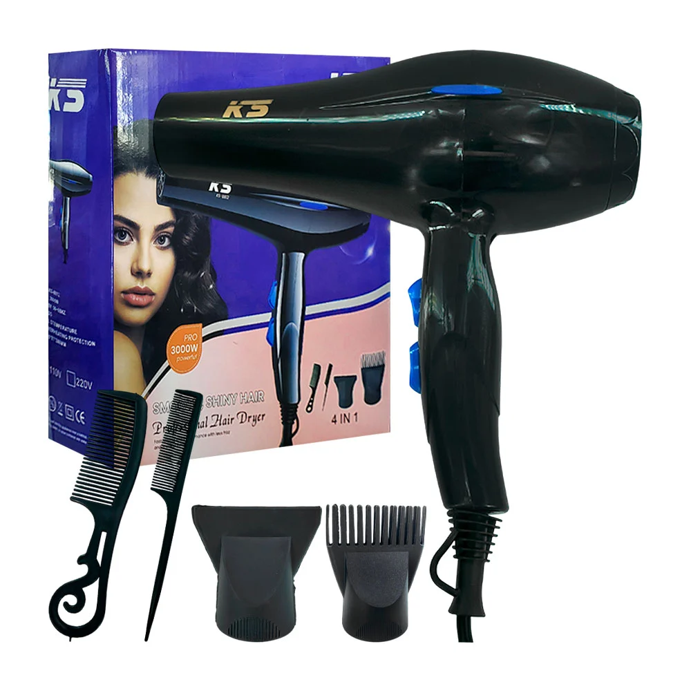 Secadora de cabello, 3000w con 2 cabezales y 2 peines, temperatura co…