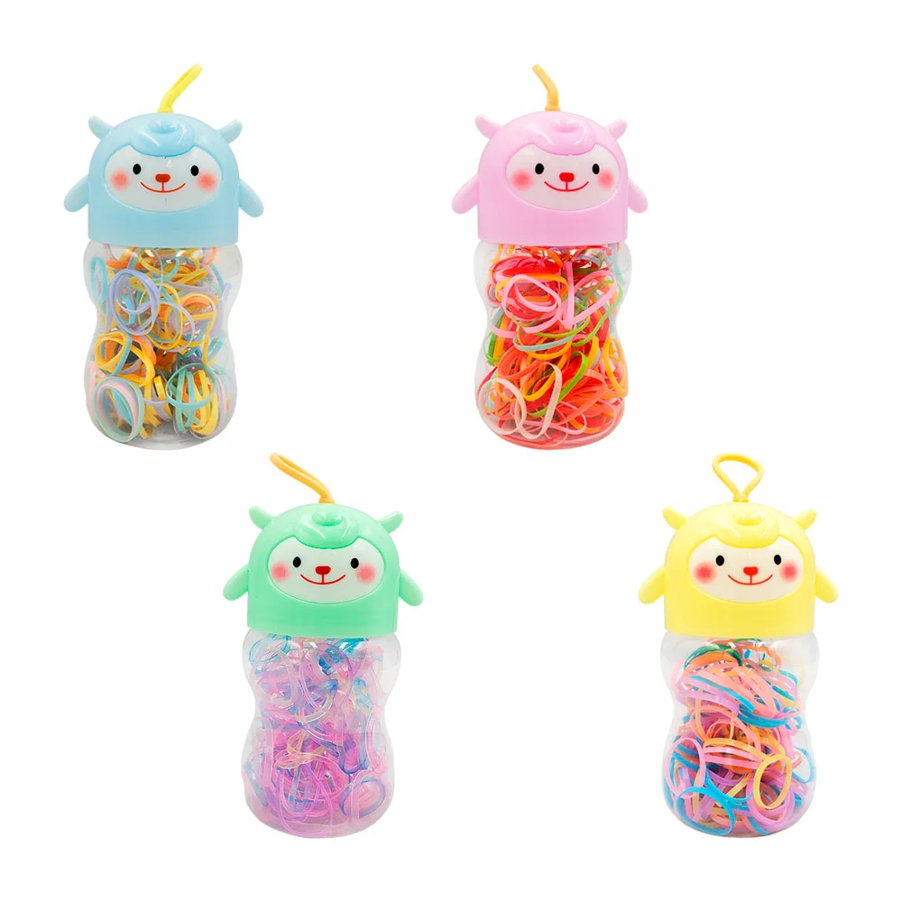 1pz Bote transparente con diseño de oveja y ligas de latex, variedad …