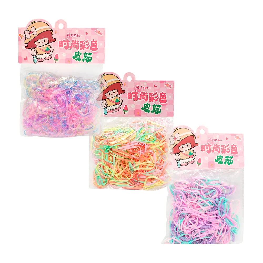 Bolsa con diseño cute de 500 ligas de latex, variedad de colores