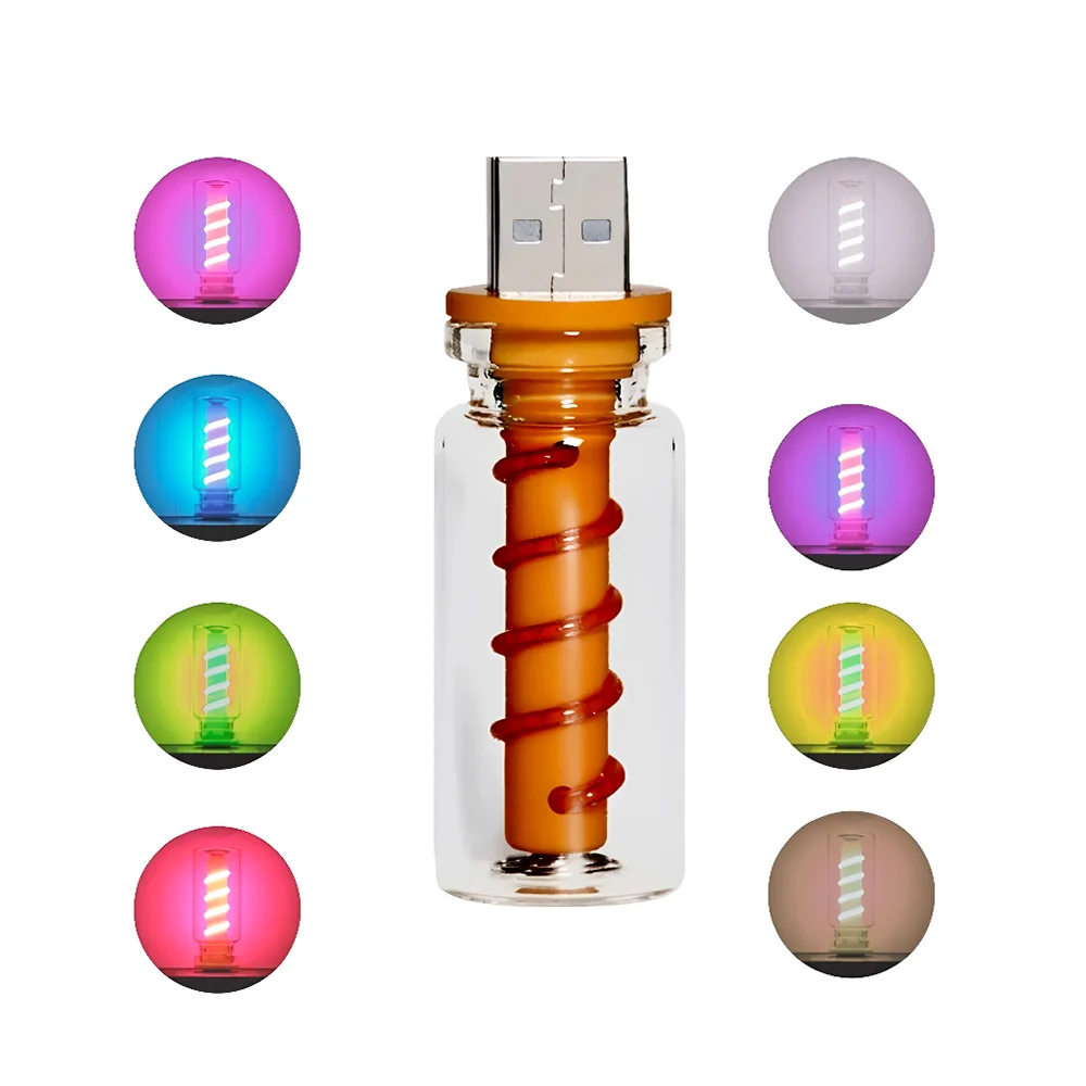 Mini lámpara led de noche usb con forma de frasco, variedad de colore…