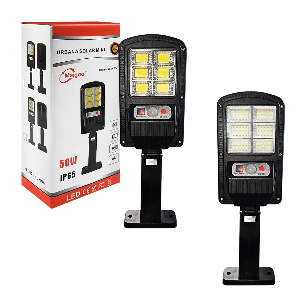 Lámpara reflector vertical con panel solar de uso rudo, 50w ip65 / mg…