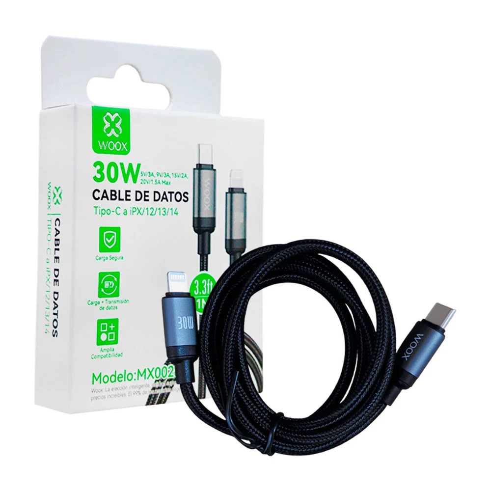 Cable de transferencia de datos y carga mallado, con entrada tipo c a…