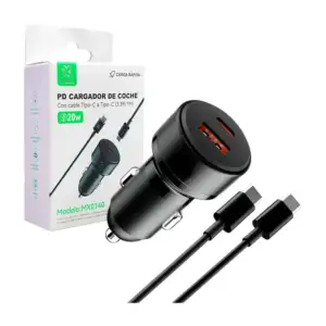 Cargador para coche, puerto usb + c, cable tipo c a c / mx0140
