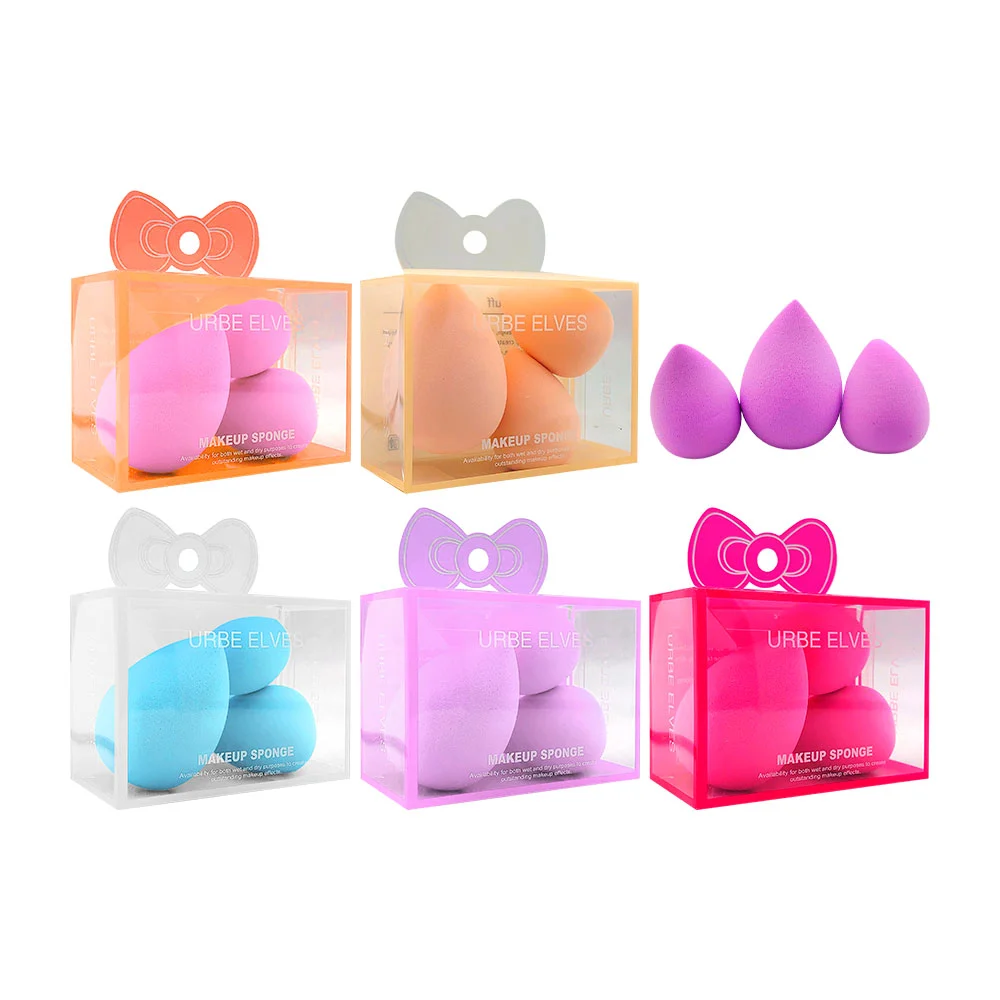 Paquete con 3 esponjas para maquillaje en forma de huevo, variedad de…
