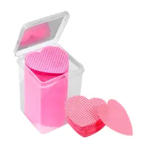 Estuche con 200 toallitas limpiadoras en forma de corazón para pestañ…
