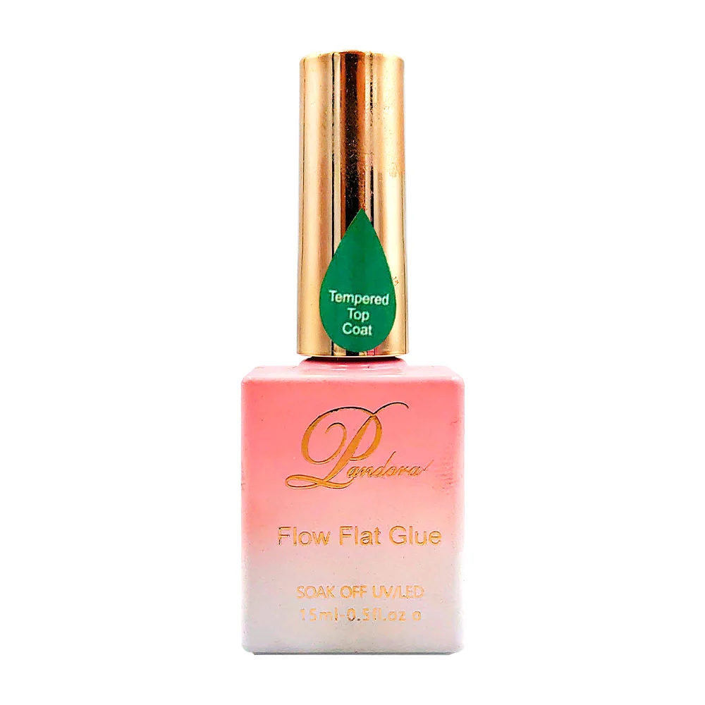 1 pza esmalte tempered top coat pandora, 15 ml, soak off uv / led / p…