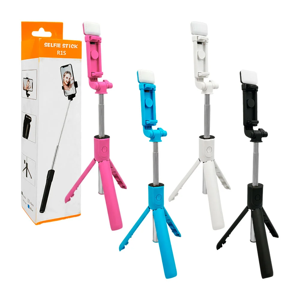 Bastón selfie stick r1s de 19cm a 70cm con mini lámpara led y control…