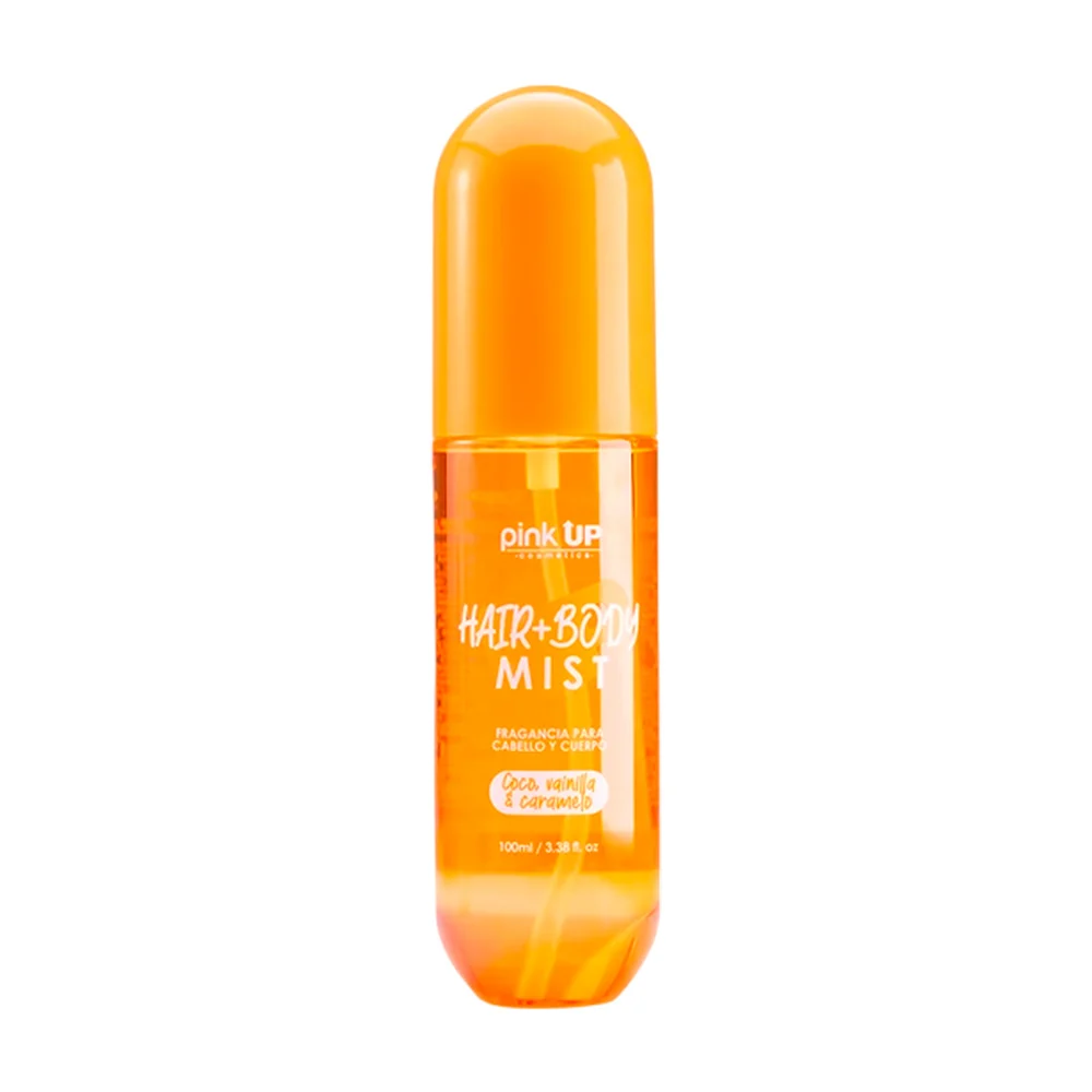 Perfume pink up para el cuerpo y cabello aroma coco, vainilla y caram…